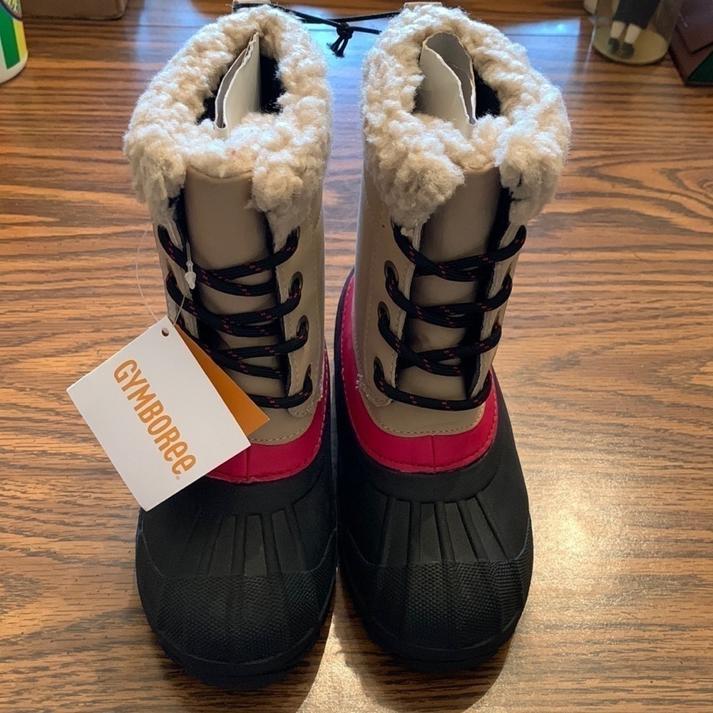 NWT Gymboree Kids Boots. Tan, Red&Black. Size 12.​​​​​​​​​​​​​​​